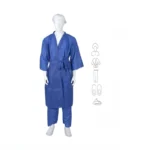 kit ambulatoire adulte hôpital 5 pièces SMS peignoir pantalon chaussons sur-chaussures charlotte