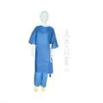 kit ambulatoire adulte hôpital 5 pièces SMS chaussettes antidérapantes jaunes charlotte chemise pantalon