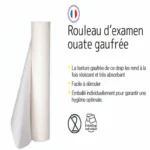 rouleau examen ouate gaufrée blanc 50cm 2 plis table examen hôpital