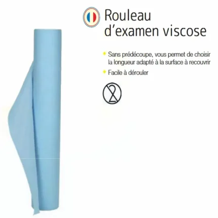 rouleau examen viscose bleu 75cm sans prédécoupe hôpital table examen