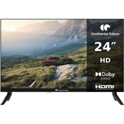 Téléviseur mode hôtel 24 pouces Continental Edison HD noir — blocage des fonctions CELED24HD26B6HTL