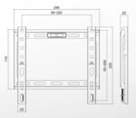 Dimensions support mural TV fixe Fixed Extra Slim VESA 200x200 - Cashotel