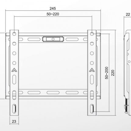 Dimensions support mural TV fixe Fixed Extra Slim VESA 200x200 - Cashotel